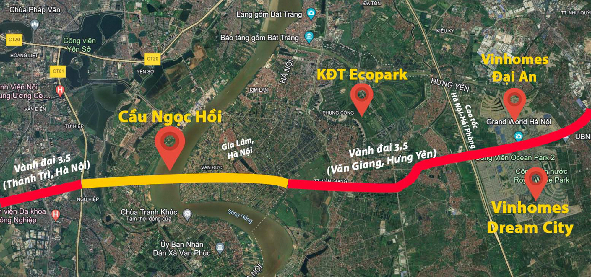 Cầu Ngọc Hồi là một trong những công trình trọng yếu quan trọng của Hà Nội - Hưng Yên